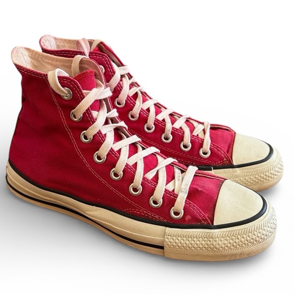 VTG 70s/80s Converse Chuck Taylor All Star Shoe High Tops Sneaker Red USA 6.5